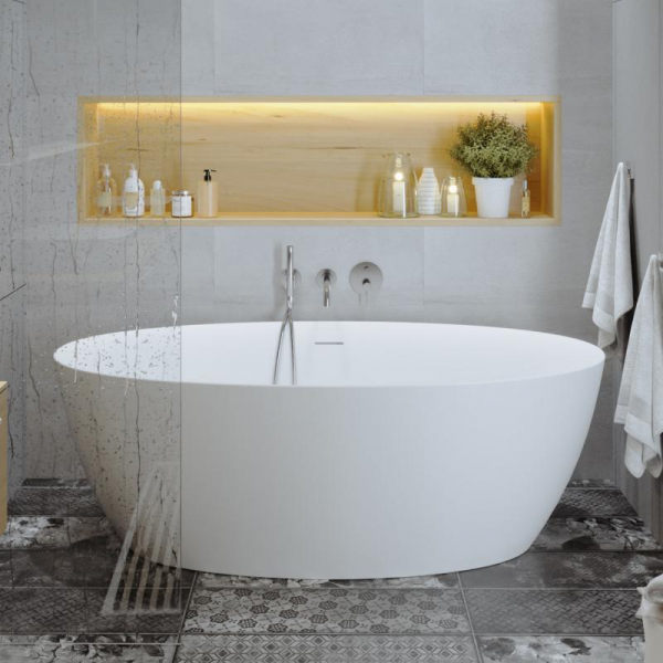PREMIUM 200 Freistehende Oval-Badewanne L: 170, Breite: 82, Höhe: 58 cm