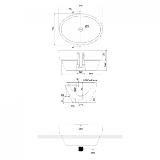 Scarabeo Matty Tondo Ovale A Einbauwaschbecken weiß 8056A | badexo.de