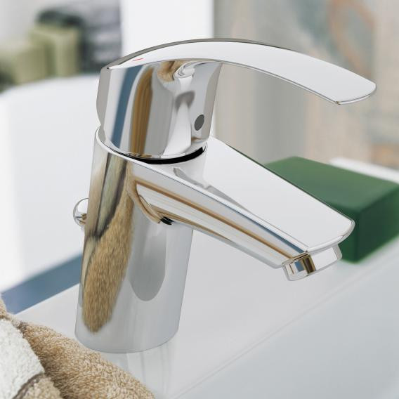 Grohe Eurosmart Einhand-Waschtischbatterie, für offene Warmwasserbereiter, S-Size mit Ablaufgarnitur