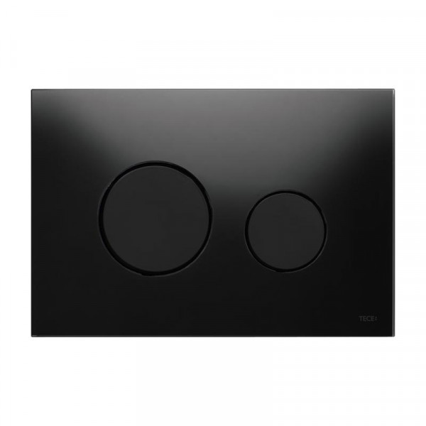 TECE loop Glas WC-Betätigungsplatte für 2-Mengen-Technik schwarz