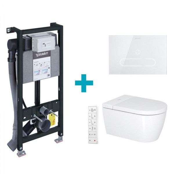 Duravit SensoWash Starck f Lite Compact Dusch-WC Komplettanlage für Wandmontage, mit WC-Sitz mit Mon