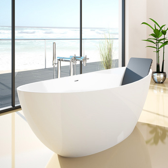 Hoesch NAMUR Freistehende Oval-Badewanne weiß 180 x 90 cm