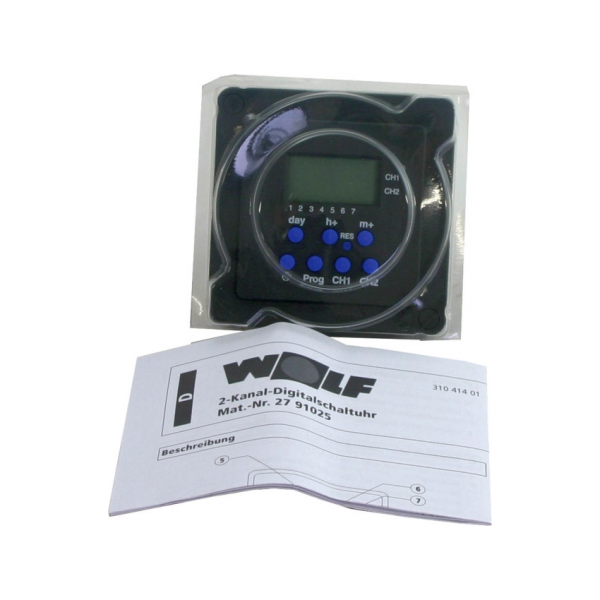 Wolf 2-Kanal Digitalschaltuhr PM2931 für R11, R12, R16, R18, PG078