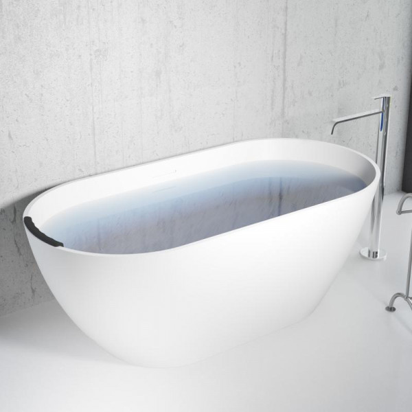Riho Bilbao freistehende Badewanne aus Solid Surface weiss seidenmatt