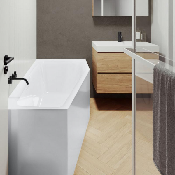 Riho Rethink Space Raumspar-Badewanne mit Verkleidung weiß