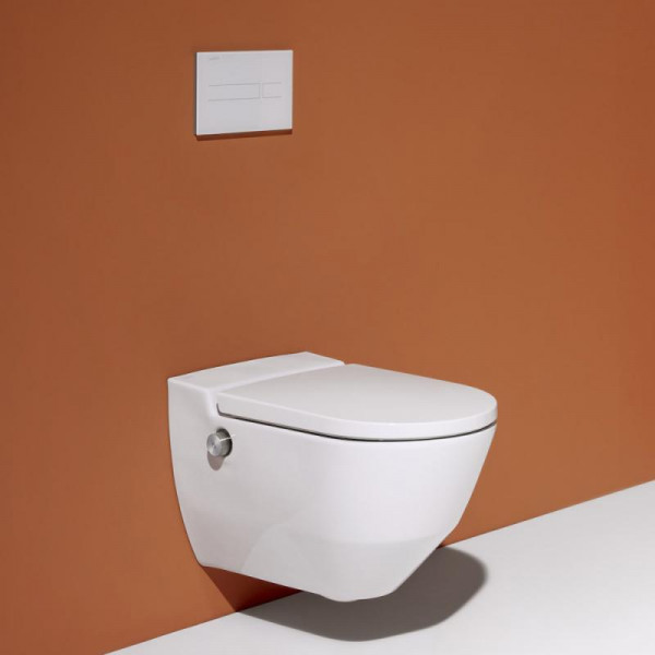 Laufen Cleanet Navia Dusch-WC Komplettanlage, mit WC-Sitz weiß, mit Clean Coat