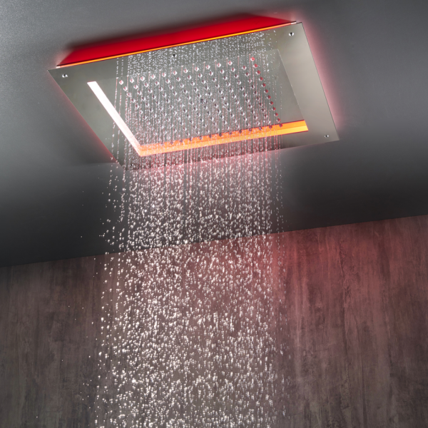 Bossini Frame 1 Dream Kopfbrause für Zwischendecke mit LED Farbtherapie 570 x 470 mm