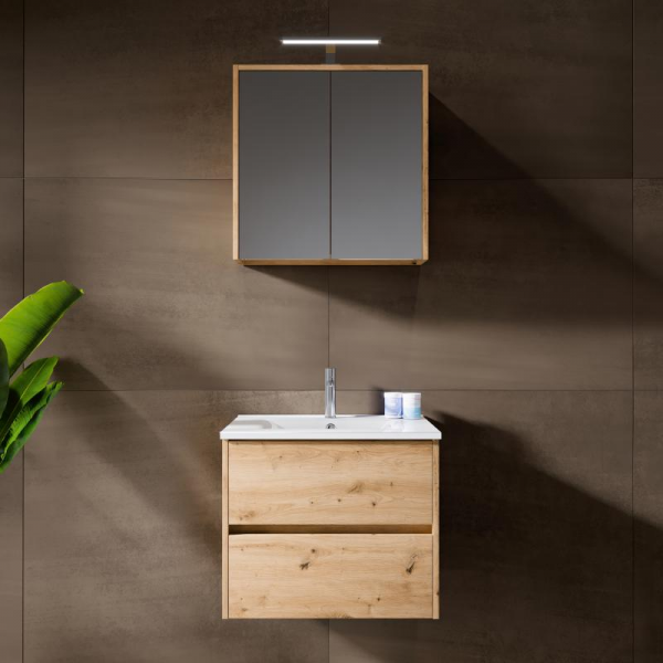 Riho Porto Slim Badmöbelset 61,5 cm mit LED-Spiegelschrank