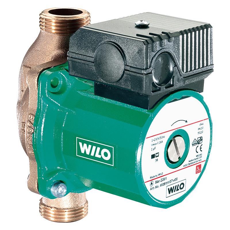 WILO Zirkulationspumpe Star-Z 20/1 BL 140mm 1Motor 230 V 4028111 ...