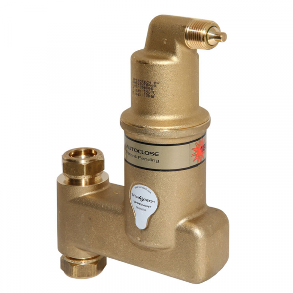 SpiroVent Solar AutoClose vertikal - Klemmring 22 mm
