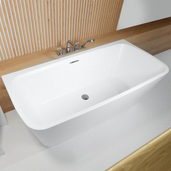 Riho Adore back2wall Badewanne mit Verkleidung 180 x 86 cm Wandstehend weiss