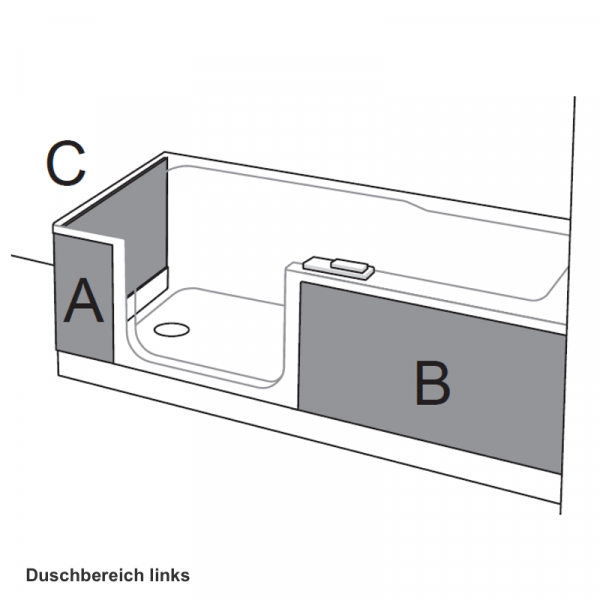 Artweger Twinline 2 Schürzen 03 Eckeinbau mit Seitenwand