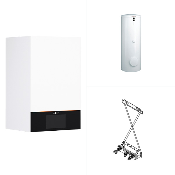 Viessmann Vitodens 300W mit Vitocell 100W Solarspeicher 300 l B3HF048