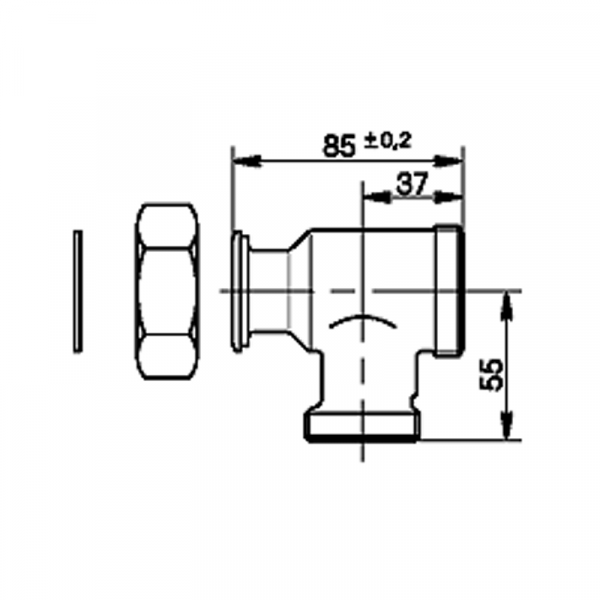 Viessmann T-Stück mit Rückschlagklappe 1 1/4 x 1 1/2