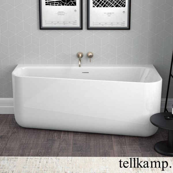 Tellkamp Koeko Vorwand-Badewanne mit Verkleidung 155x75 cm mit Schlitzüberlauf