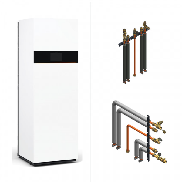 Viessmann Paket Vitodens 242-F mit Solarladespeicher 170 Liter, Anschluss-Set