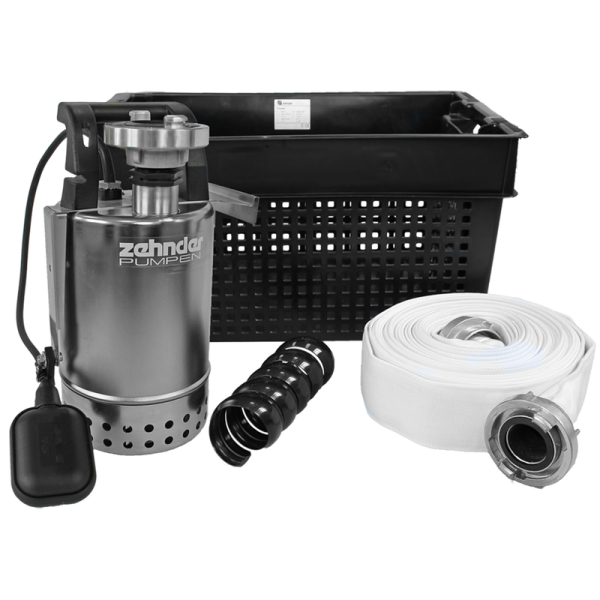 Zehnder Flutset E-ZW 65 A Wasserpumpe inkl. 15 m Schlauch für Hochwasser Pumpe