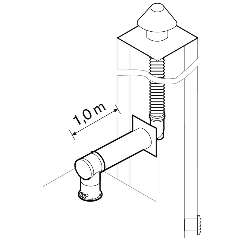 Weishaupt Abgassystem DN100/60 raumluftunabhängig 12,5 m flexibel, INOX