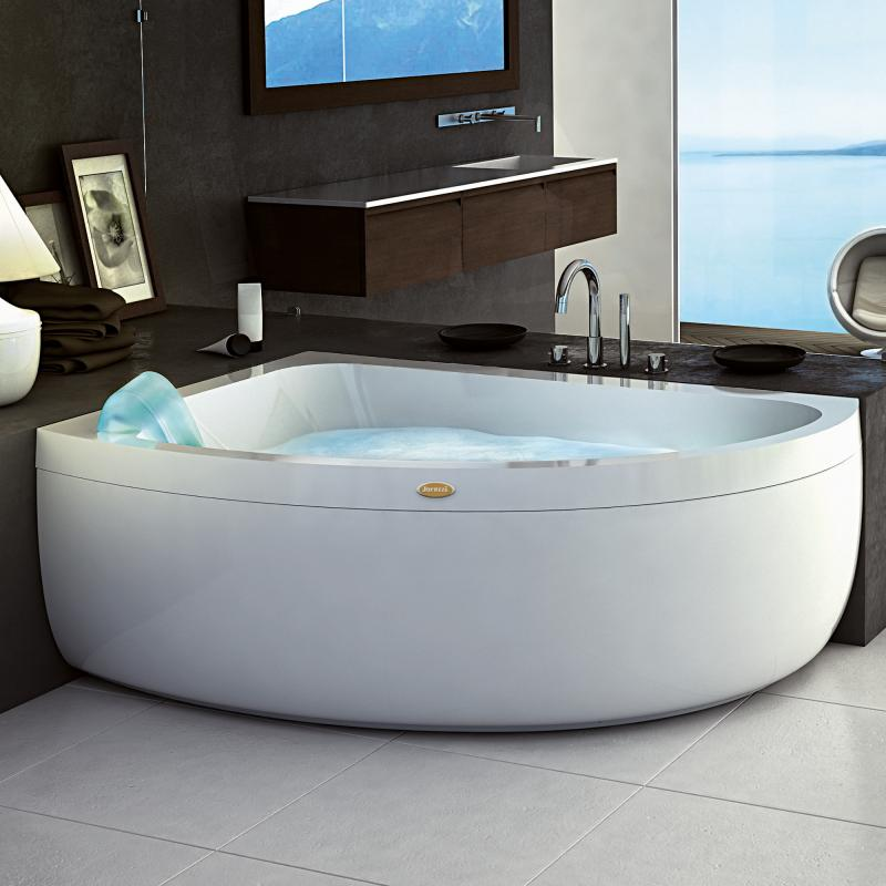 Jacuzzi AQUASOUL OFFSET Eck-Whirlpool mit Verkleidung, Einbau links