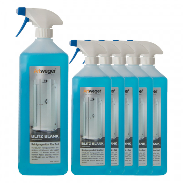 Artweger Blitz-Blank Badreiniger für Wannen & Duschabtrennungen 6 x 1 Liter