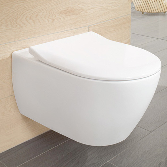 Villeroy & Boch Subway 2.0 Combi-Pack Wand-Tiefspül-WC, offener Spülrand, mit WC-Sitz weiß, mit Cera