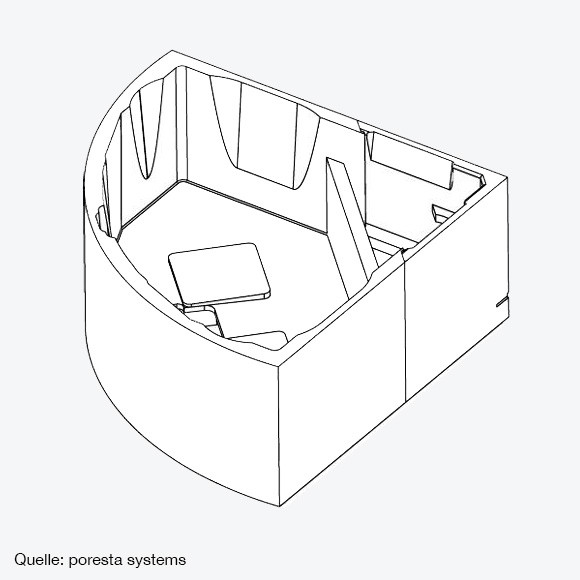 poresta systems Poresta Compact Wannenträger Riho Austin 1450x1450 mm