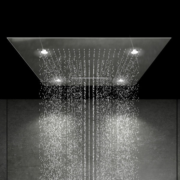 Steinberg Sensual Rain Regenpaneel edelstahl poliert 600 x 600 mm mit Beleuchtung