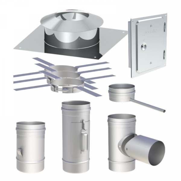 Viessmann Paket Edelstahl-Abgassystem 113mm einwandig, mit Längenelementen (ca. 7 m)