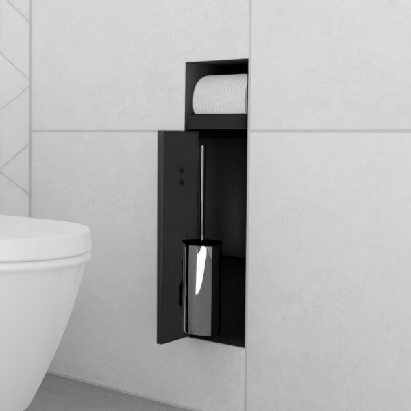 ESS Container T-ROLL Einbau WC - Bürstenhalter und Papierhalter für Nass- und Trockenbau, befliesbar