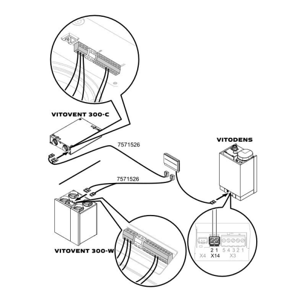 Viessmann Anschlussleitung Vitovent/Vitocal