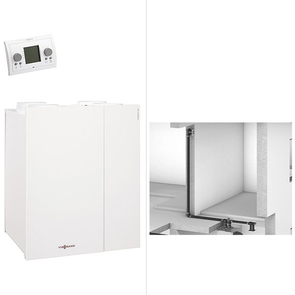 Viessmann Paket Vitovent 300-W Flachkanal 200 qm Wohnfläche Z017962