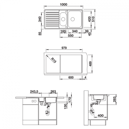 Blanco Classic Pro 6 S-IF drehbare Spüle 100 x 51 cm 523665 | badexo.de