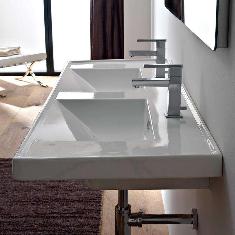 Scarabeo ML Doppelwaschtisch Einbau- oder Wandhängemodell weiß 120 cm