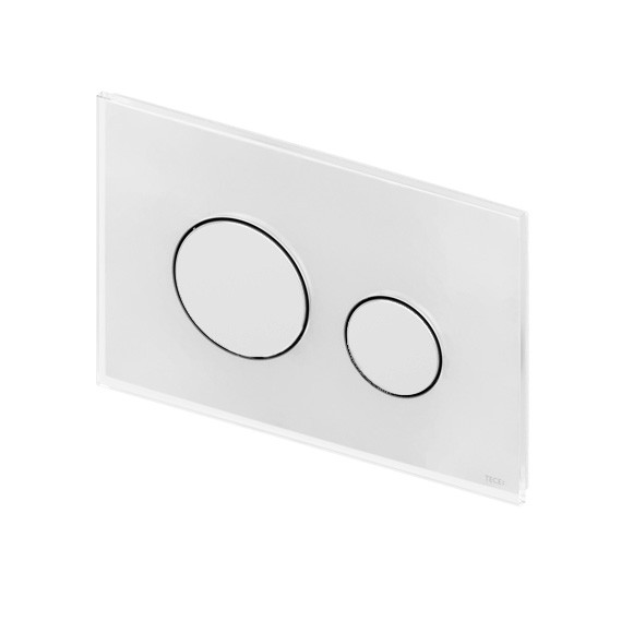 TECE loop Glas WC-Betätigungsplatte für 2-Mengen-Technik weiß