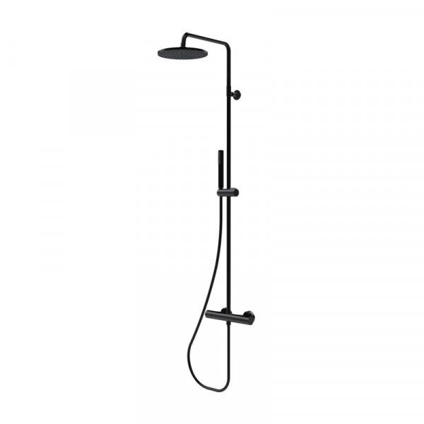 Bossini Black Cosmo Duschsystem mit Thermostatarmatur, Kopfbrause Ø 230