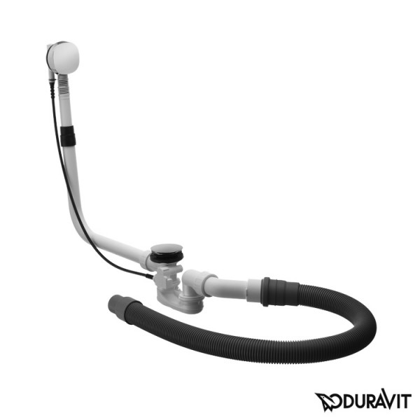 Duravit Ab- und Überlaufgarnitur Quadroval 725mm, Schlauch, chrom