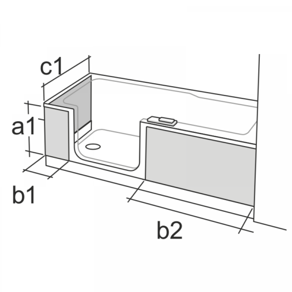 Artweger Twinline 2 Fliesenträger 03 Eckeinbau mit Seitenwand