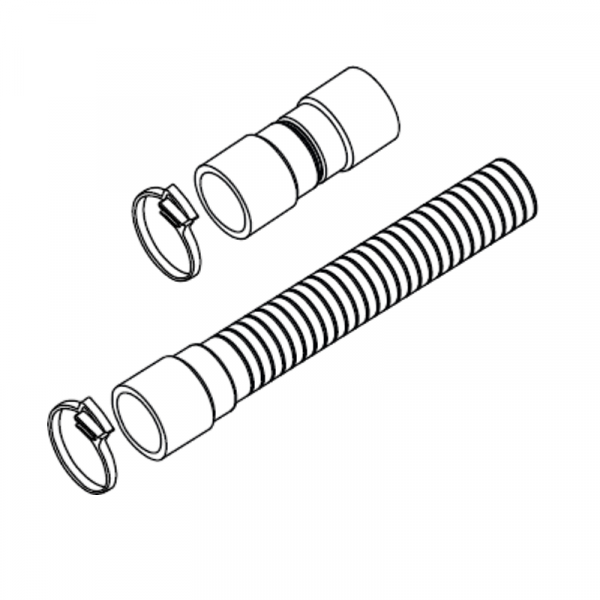 Weishaupt Kondensatschlauch-Verlängerung DN25 1000 mm, mit Schlauchklemme und Muffe