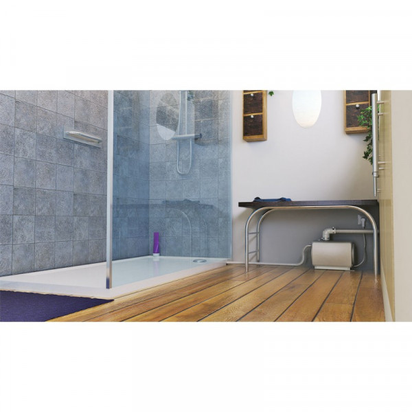 SFA Schmutzwasserhebeanlage Sanifloor+ Tray Komplettlösung 100x80 cm Pumpe rechts
