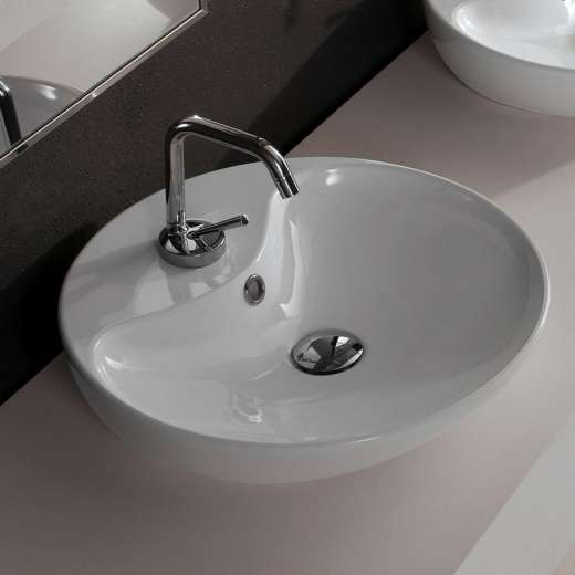 Scarabeo Moai Aufsatzwaschbecken schwarz-weiß mit BIO System 8610OBK