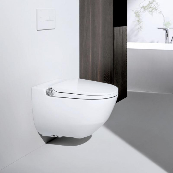 Laufen Cleanet Riva Dusch-WC Komplettanlage mit WC-Sitz weiß mit Clean Coat