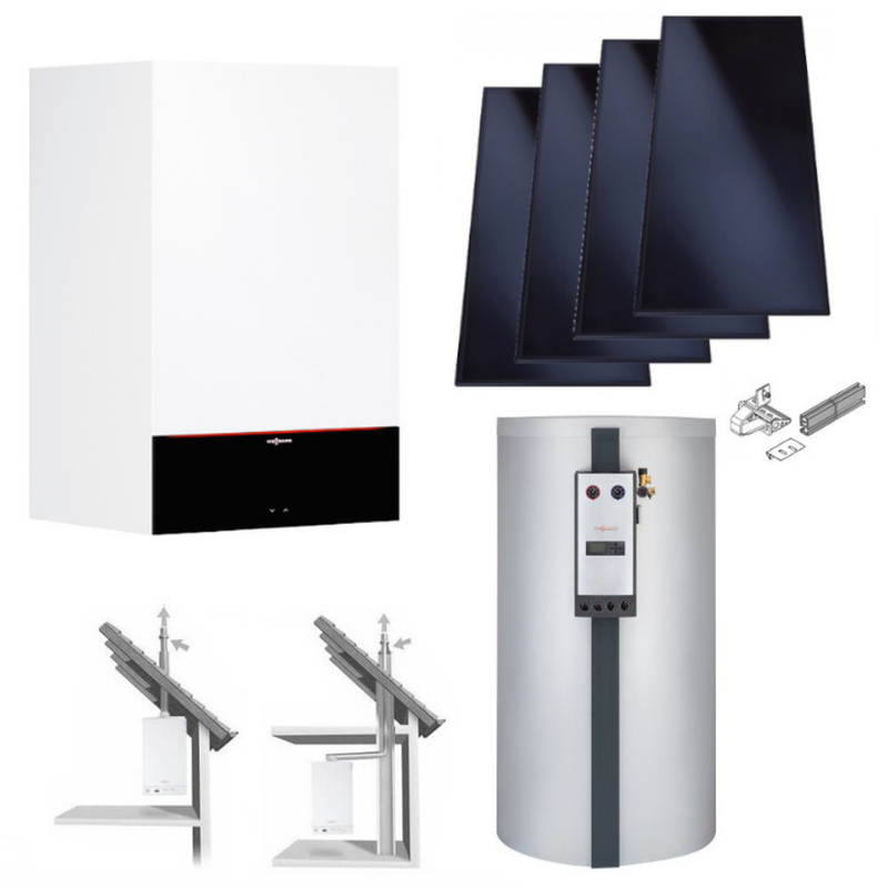 Viessmann Paket Gasbrennwerttherme Vitodens 200-W mit Speicher 750 L